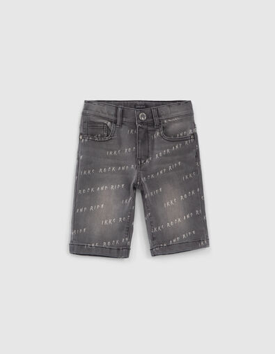 Graue Jungenjeansbermudas mit Print - IKKS