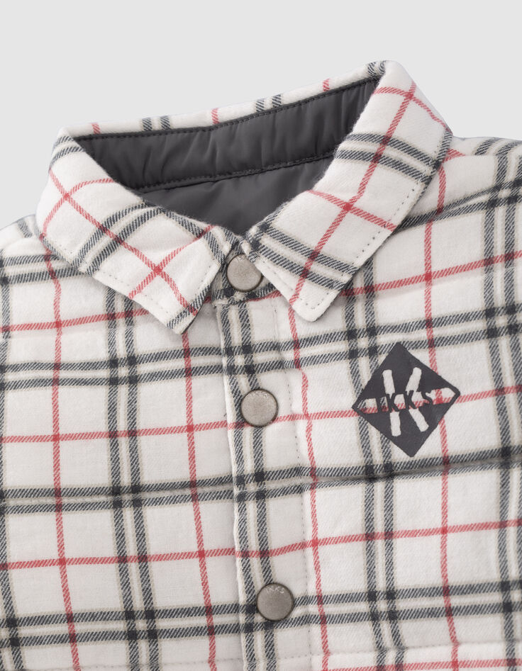 Baby boys’ grey/check reversible overshirt-5