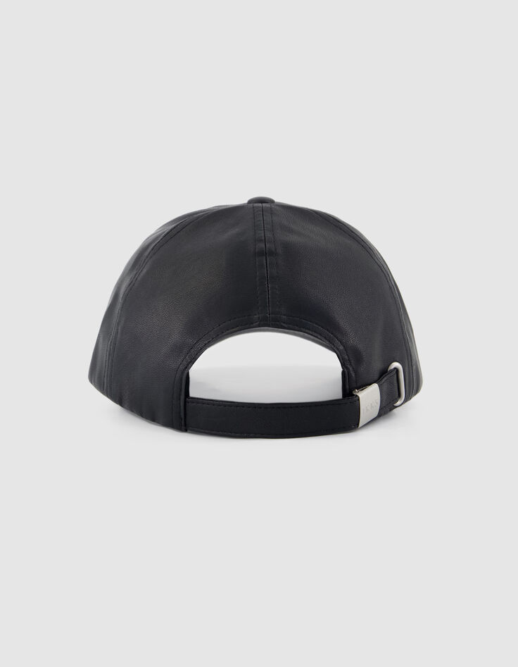 Women's tone-on-tone embroidery black cap-3