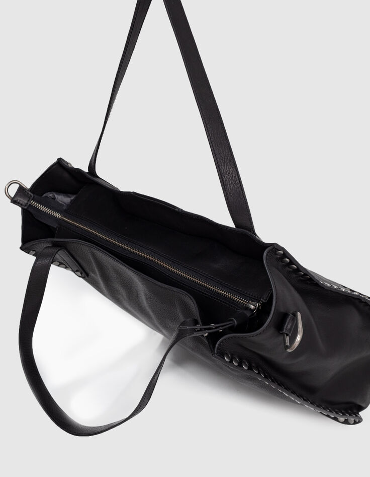 The Working Bag, Damencabastasche aus Leder, Schwarz-3