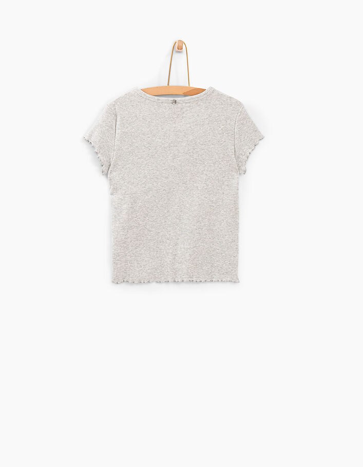 Tee-shirt gris chiné moyen à arc-en-ciel fille - IKKS