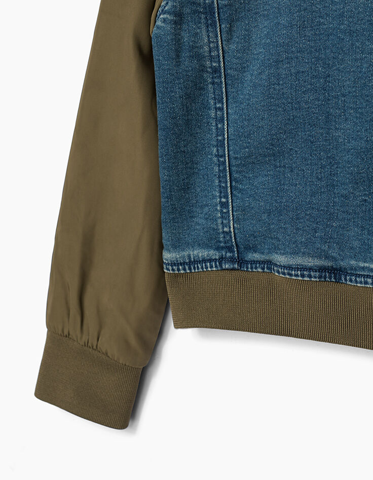 Stone blue jeansjack kaki mouwen jongens-6