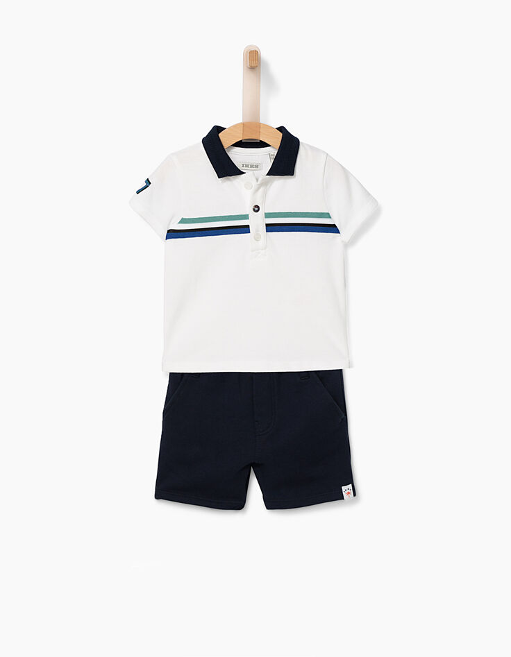 Polo y shorts felpa bebé niño-1