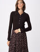 Jersey marr&oacute;n canal&eacute; cuello polo para mujer-1