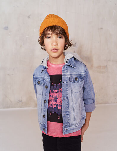 Jungen-Jeansjacke mit Sweatkapuze - IKKS