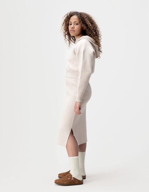 Beige midirok split tricot meisjes - IKKS