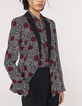 Veste crêpe recylé motif roses sur fond léopard femme-1