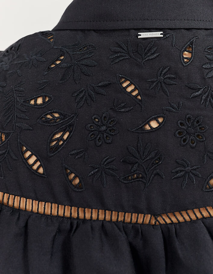 Women’s cotton & silk shirt with embroidery & ladderstitch - IKKS