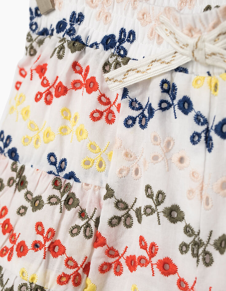 Short gebroken wit gekleurd broderie anglaise-5 Short gebroken wit gekleurd broderie anglaise-5