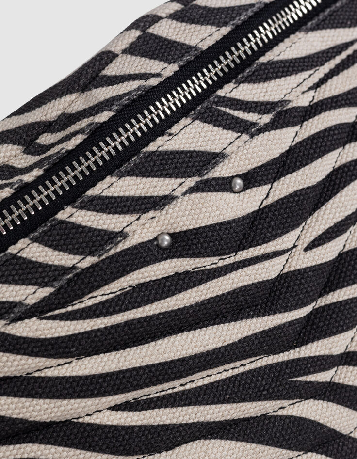 Women's 1440 ecru zebra canvas belt bag-3