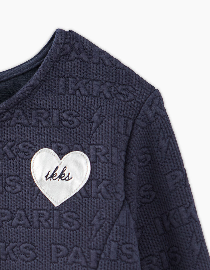 Vestido navy de punto en relieve IKKS PARIS niña-2