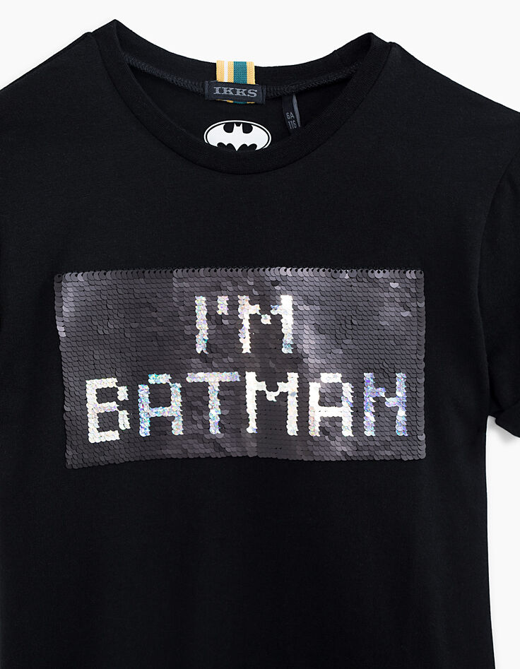 Boys’ black I'm Batman sequin Batman T-shirt-3