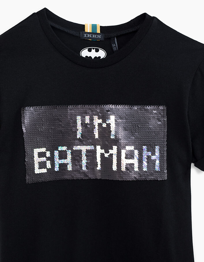 Tee-shirt Batman noir à sequins I'm Batman garçon  - IKKS