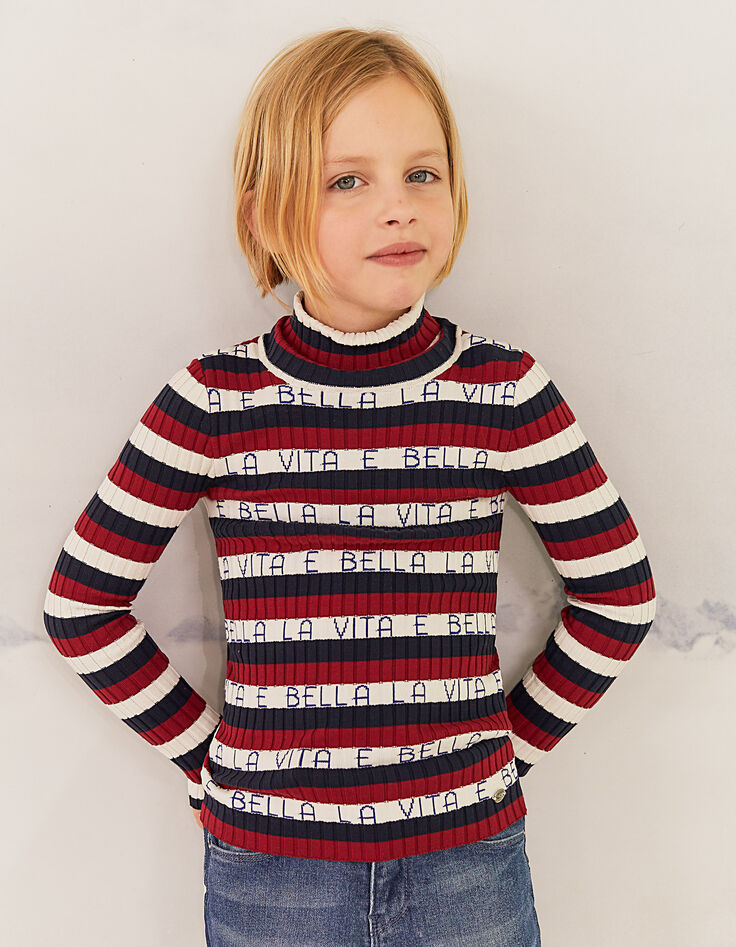 Girls' striped sweater-1