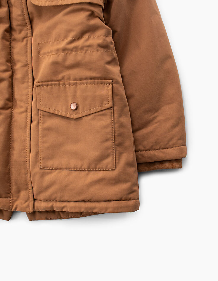 Parka caramel fourrée fille-6