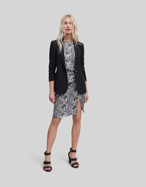 Women's black crepe suit jacket
