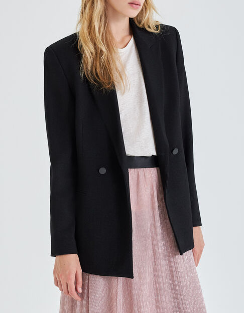Zwarte blazer Milanotricot lurex Dames - IKKS