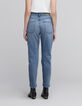 Women's straight waterless button-down denim jeans-3