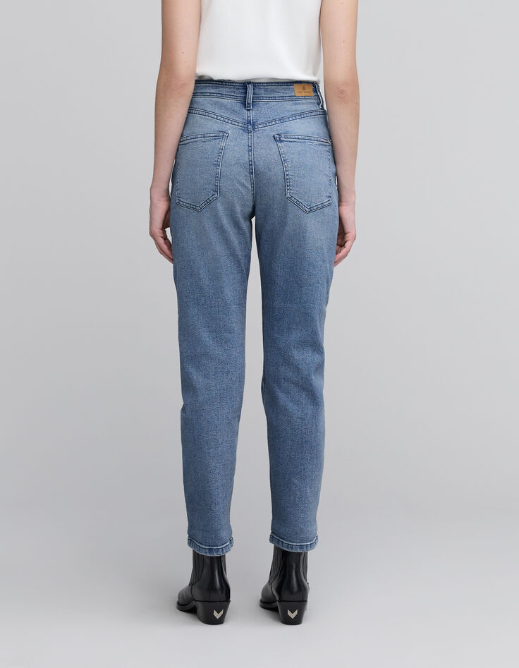 Women's straight waterless button-down denim jeans-3