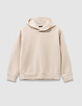 Boys’ beige sweatshirt with embossed slogan on back-6