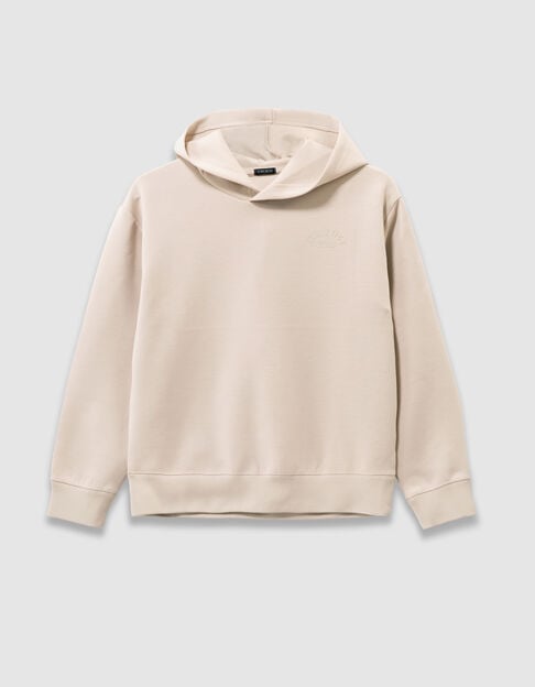 Boys&rsquo; beige sweatshirt with embossed slogan on back - IKKS