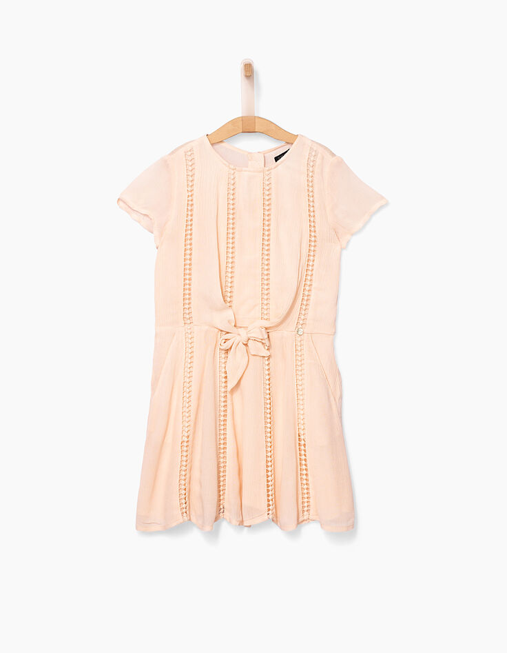 Poederroze jurk fantasie ladderajour meisjes-2