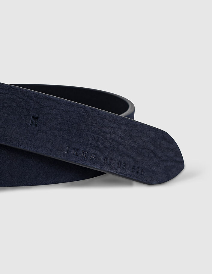 Men’s navy blue nubuck leather belt-4