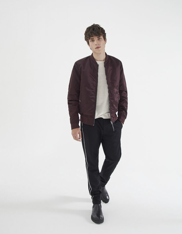 Pull off white tricot fin slub Homme-6