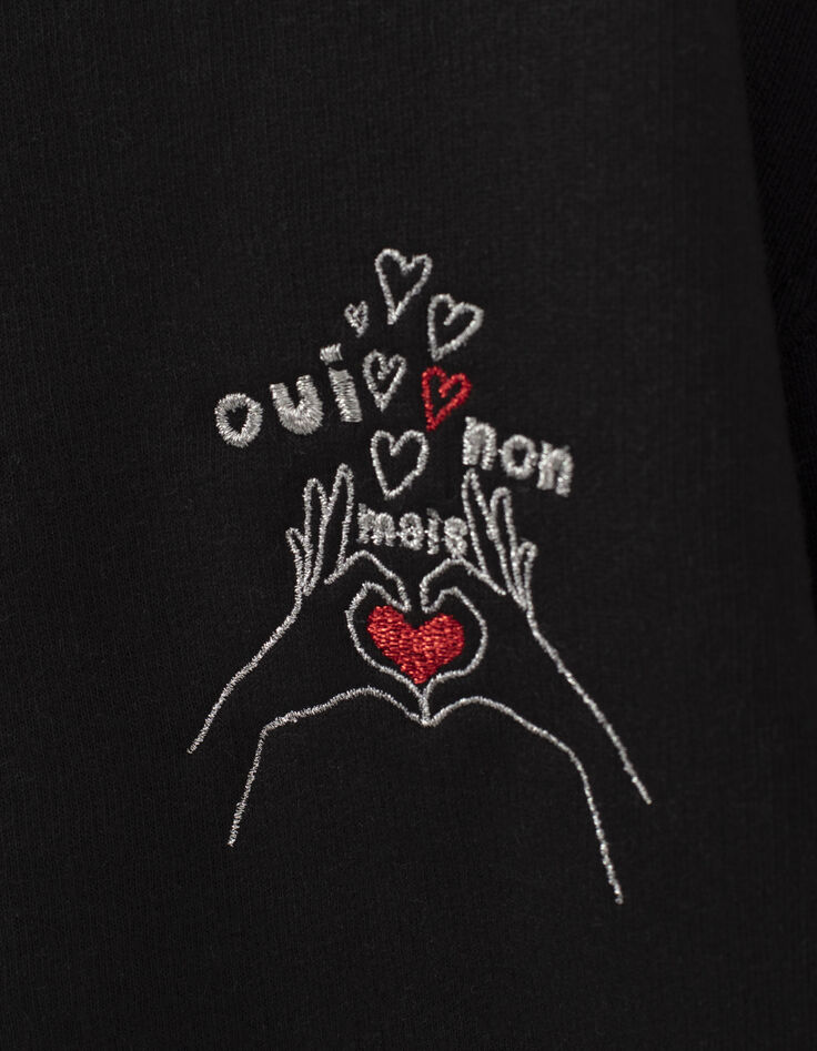 Sudadera negra corazón dedos mini me niña-6 Sudadera negra corazón dedos mini me niña-6