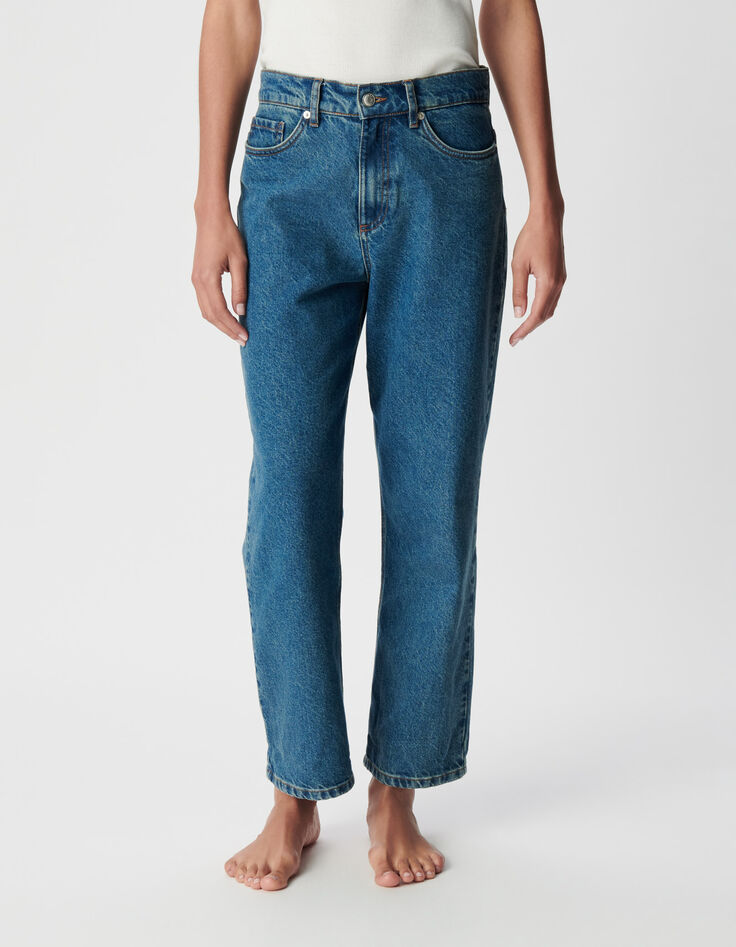 Jean boyfriend bleu longueur cropped Charlotte Femme-3