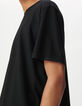 T-shirt noir col rond manches courtes Homme-4