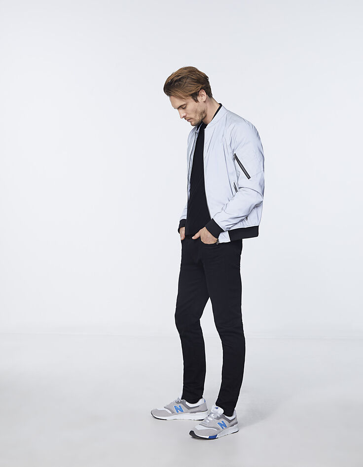 Blouson gris RÉFLÉCHISSANT esprit bomber Homme-6