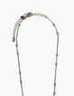 Collier sautoir antik gold anneau et franges perlées femme-4