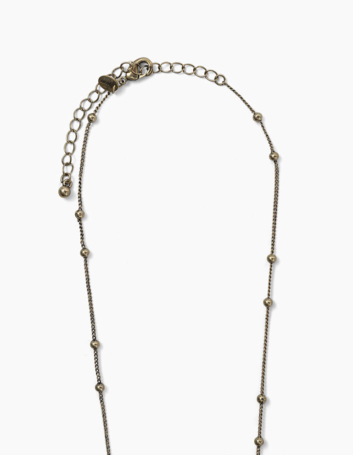 Collar largo antik gold anilla y flecos con perlas mujer - IKKS