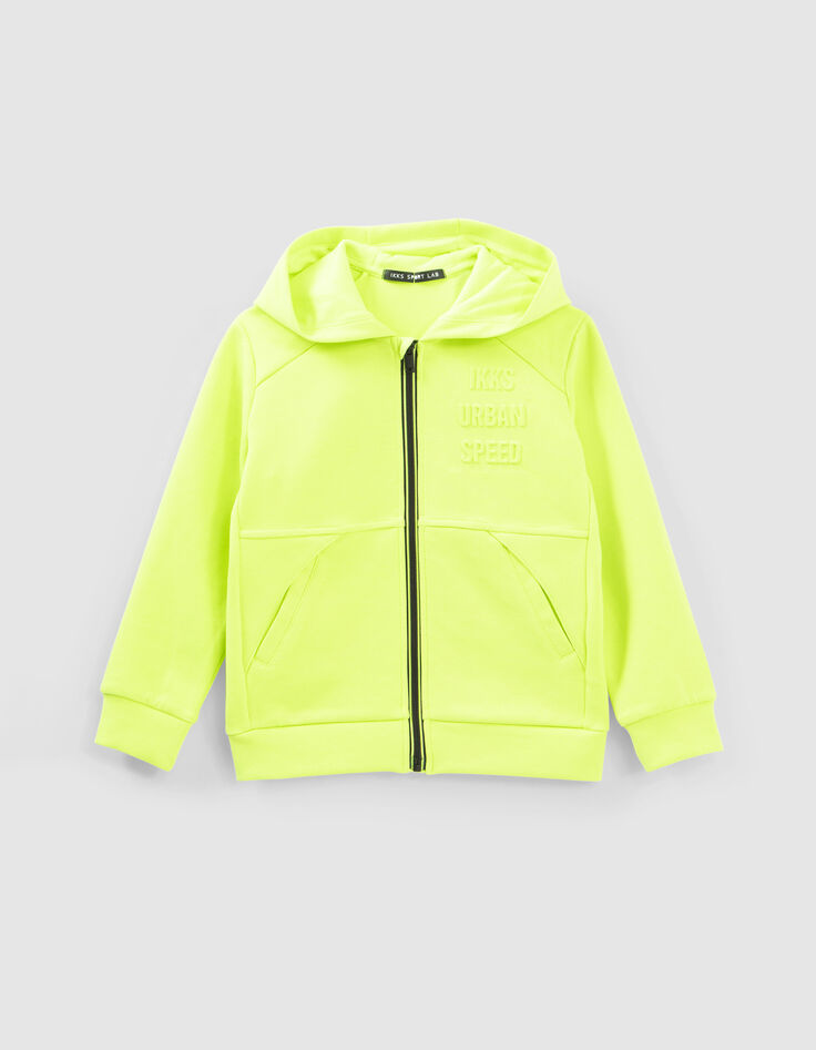 Boys’ neon green cardigan-1