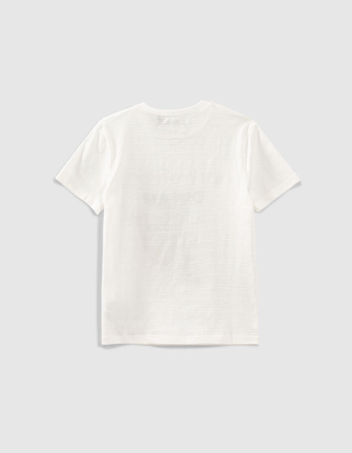 T-shirt blanc cassé jacquard à message garçon - IKKS