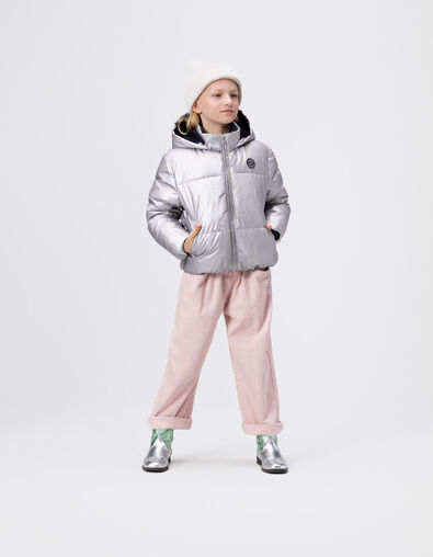 Zilver pufferjas kap marine voering meisjes - IKKS