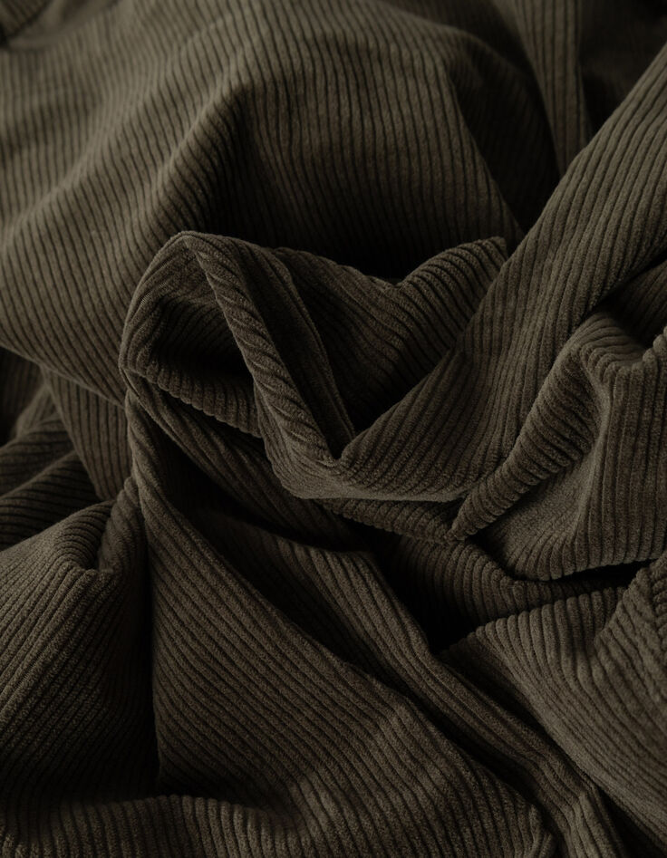 Surchemise kaki velours c&ocirc;tel&eacute; maxi poche Homme-7