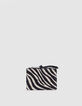 1440 Banker ecru canvas cardholder with zebra pattern Women-1