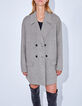 Women’s grey mid-length coat with diamante-2