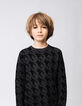 Jersey negro punto de maxi pata de gallo gris niño -5