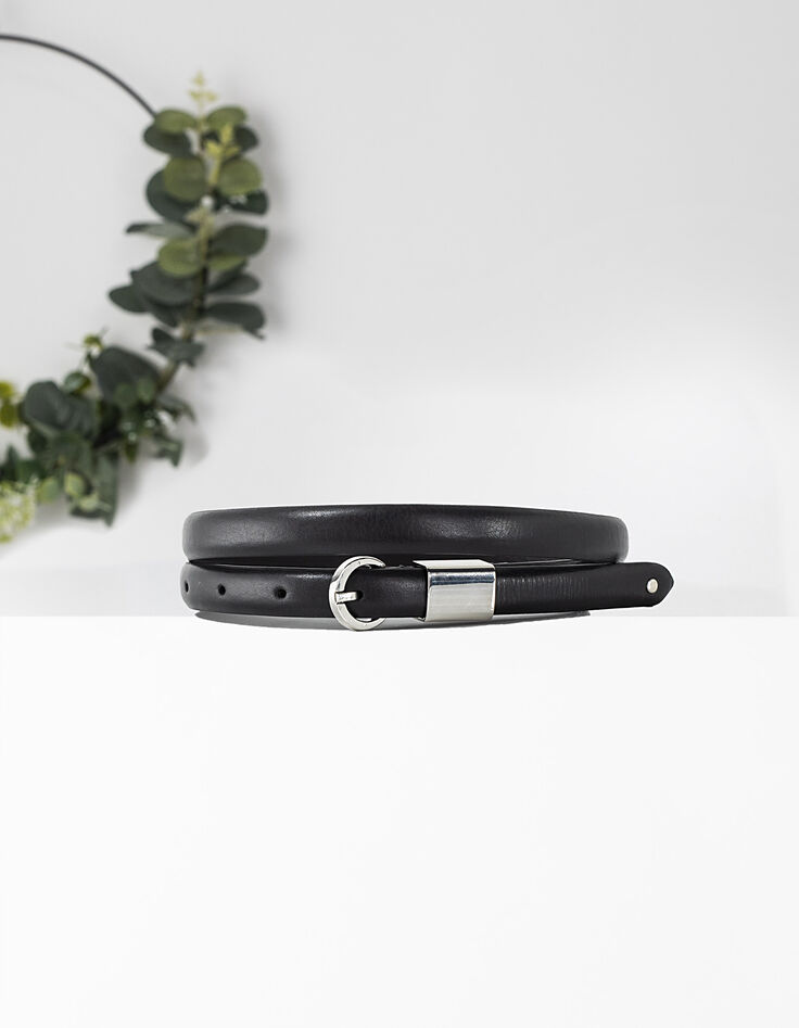 Ceinture noire fine en cuir I.Code-1 Ceinture noire fine en cuir I.Code-1