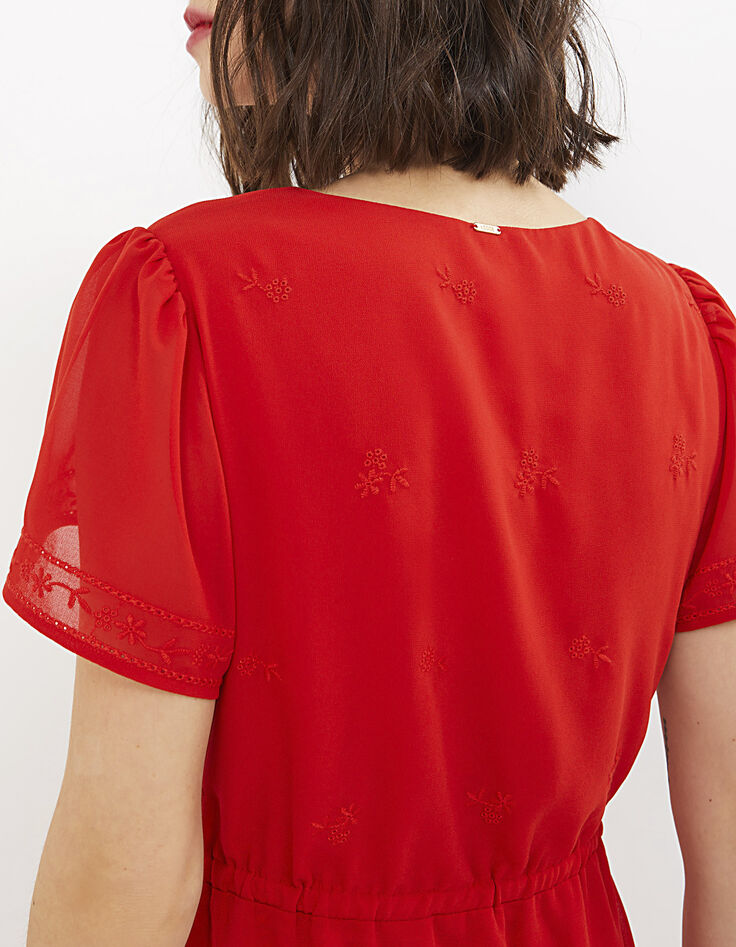 Robe longue flamme brod&eacute;e fleurs I.Code-5