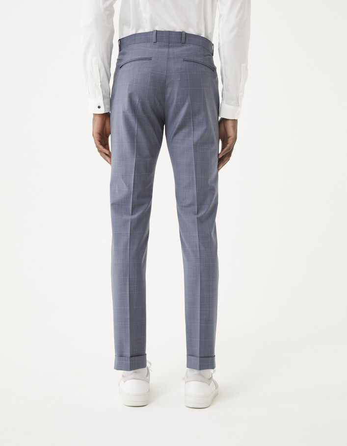 Men’s indigo check SLIM TRAVEL SUIT suit trousers - IKKS