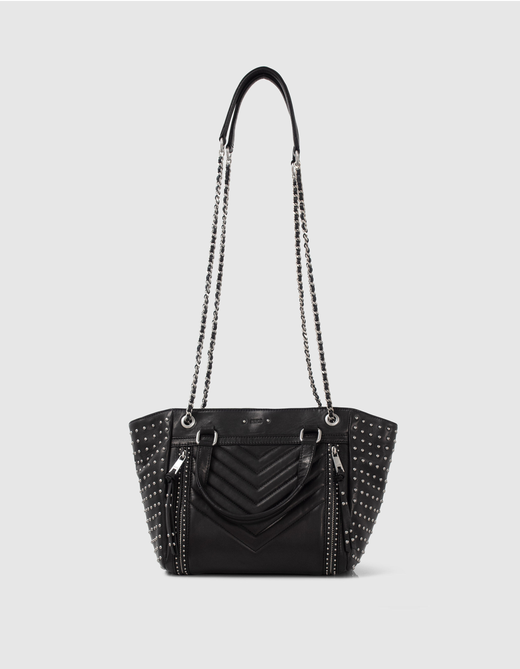 Studded black sales tote bag