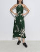 Pure Edition – Women’s green Jungle Vibe backless dress-7