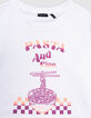 T-shirt blanc coton bio visuel bol de pâtes fille-5