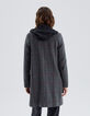 Zwarte jas loose pied-de-coq-motief Dames-5