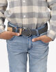 Blauwe slim jeans met gevlochten riem jongens-1