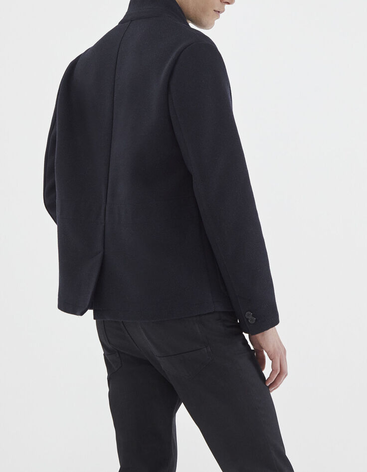 Dunkelblaue Herrenjacke im Worker-Look-3
